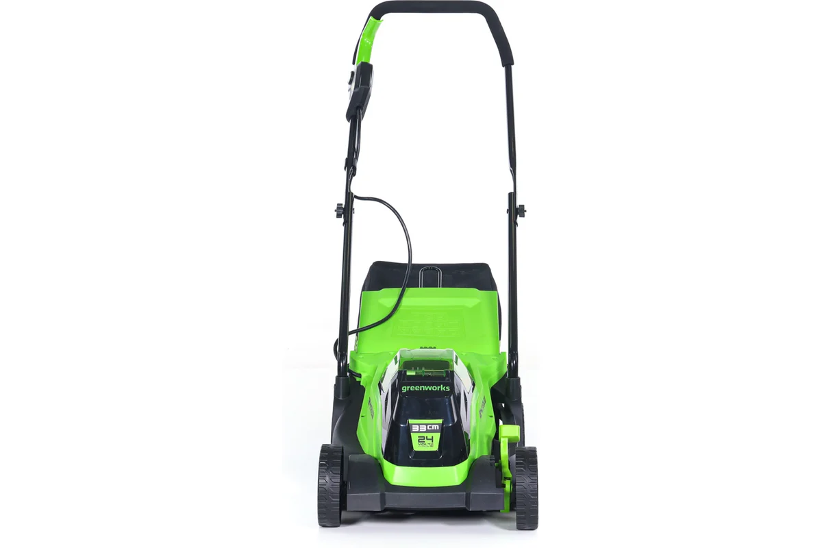 Газонокосилка аккумуляторная GreenWorks GD24LM33, 24V, 33 см, бесщеточная, с 1хАКБ 4Ач и ЗУ 2516107UB