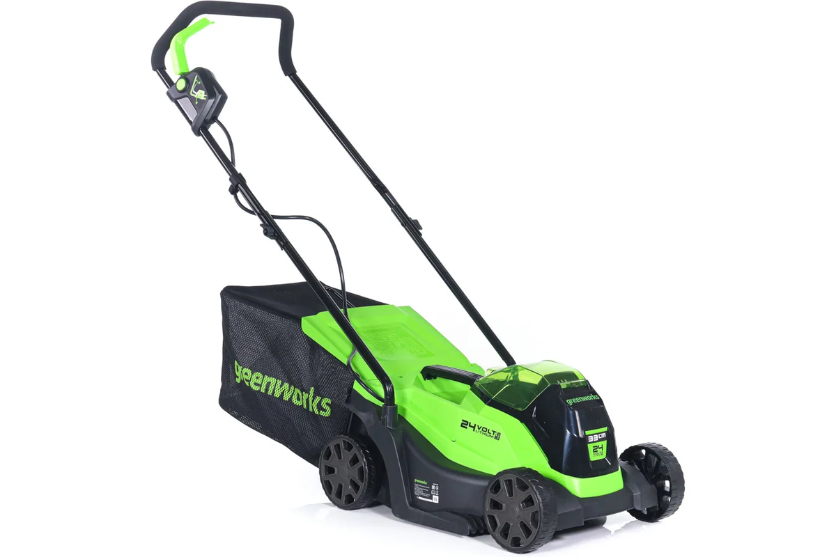 Газонокосилка аккумуляторная GreenWorks 24V, 33 см, бесщеточная, с 1хАКБ 2Ач и ЗУ 2516107UA_2