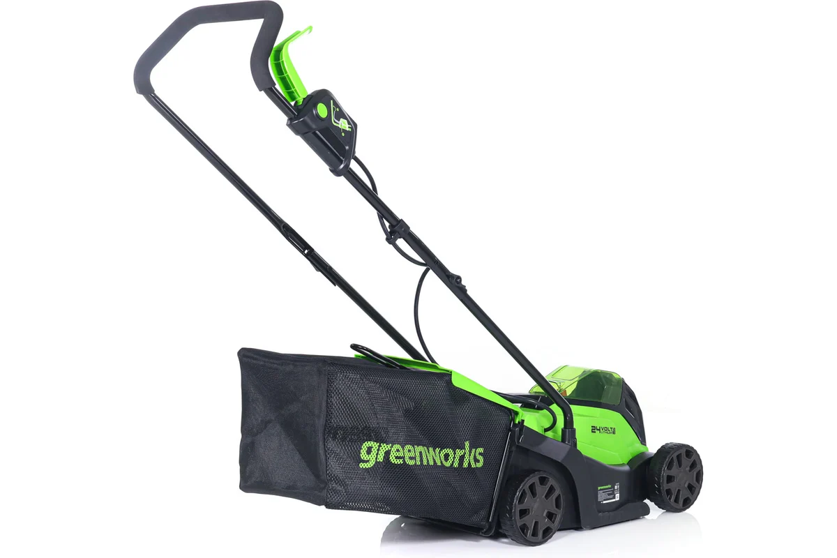 Газонокосилка аккумуляторная GreenWorks 24V, 33 см, бесщеточная, с 1хАКБ 2Ач и ЗУ 2516107UA